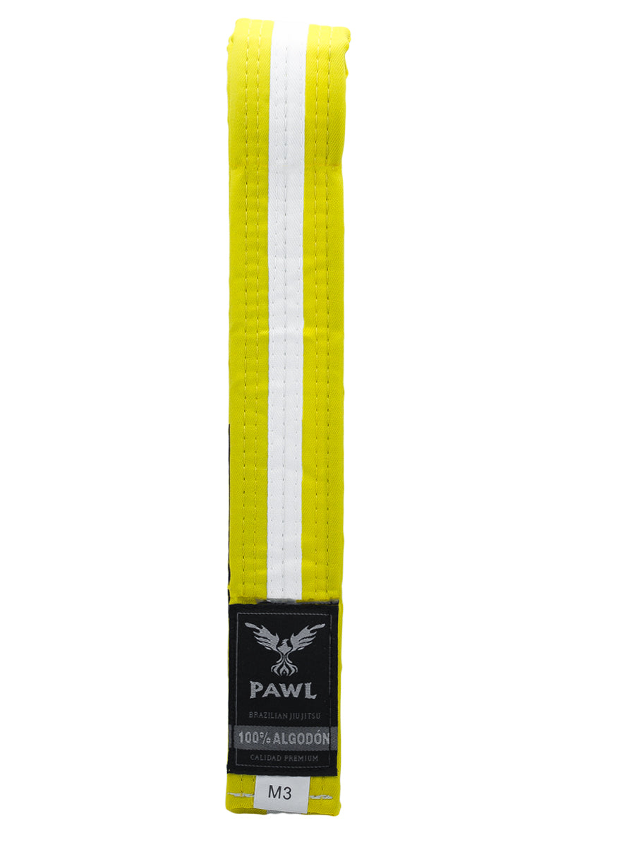 Cinturón Niño BJJ - Amarillo/Blanco