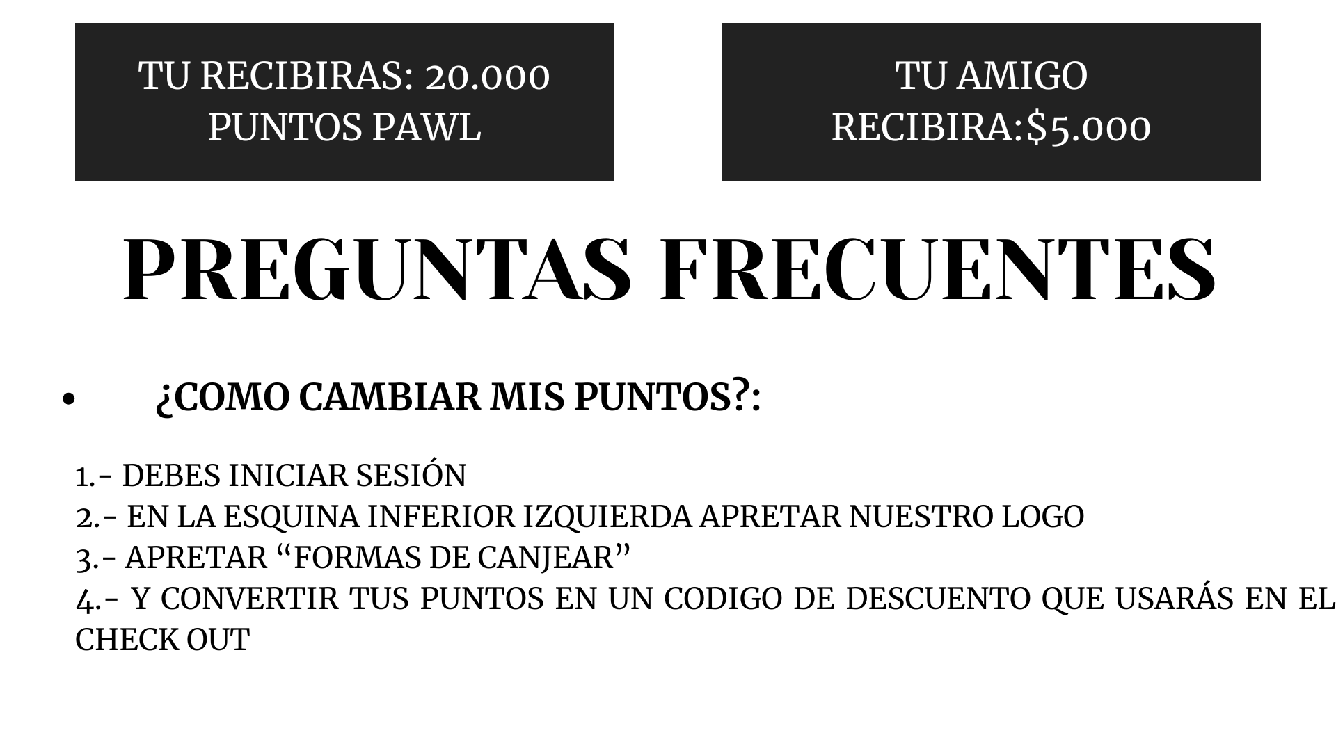 Como canjear los puntos por descuentos