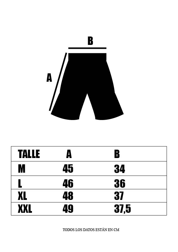 Guía de tallas short MMA 