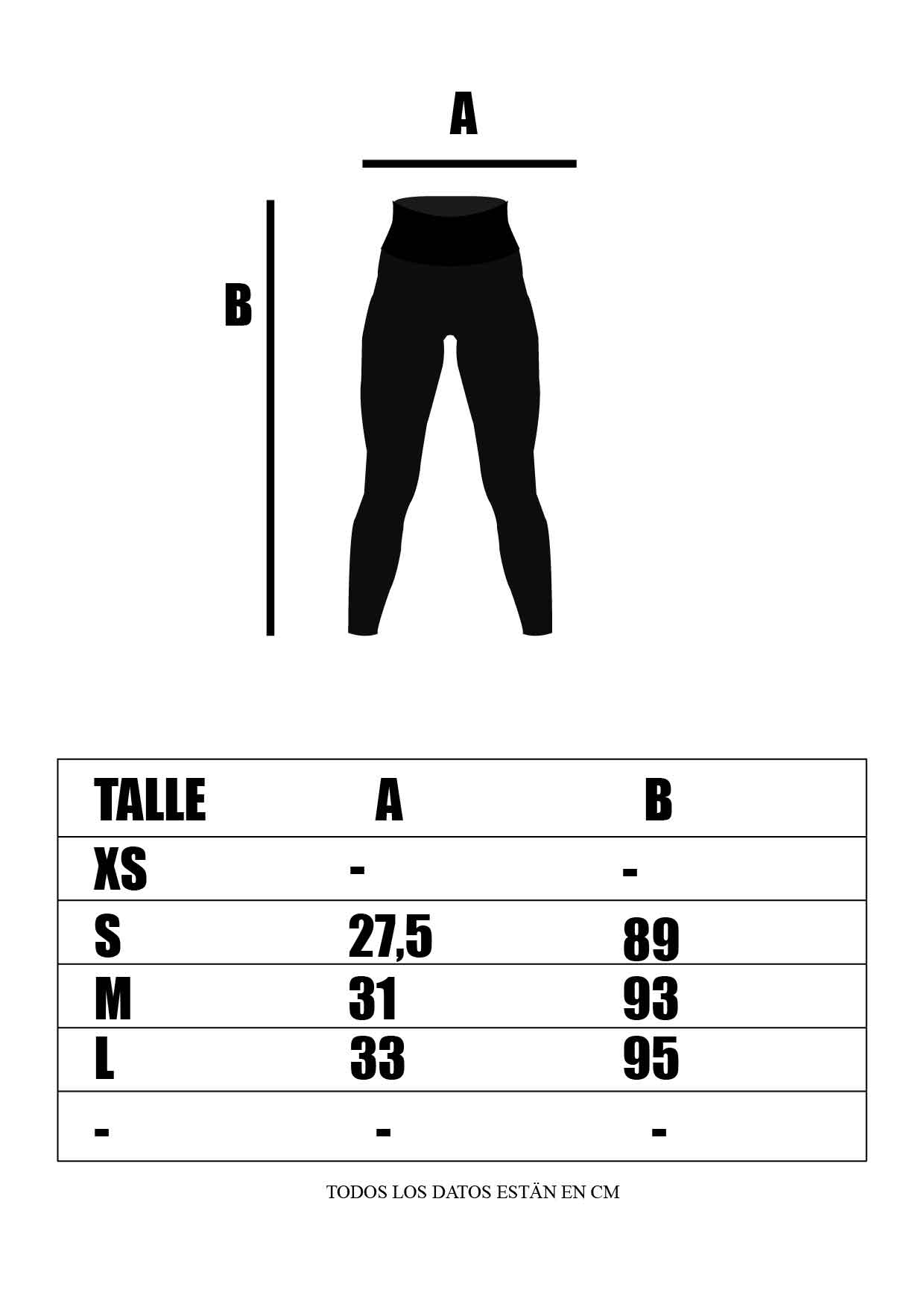 Guia de tallas de calzas deporivas