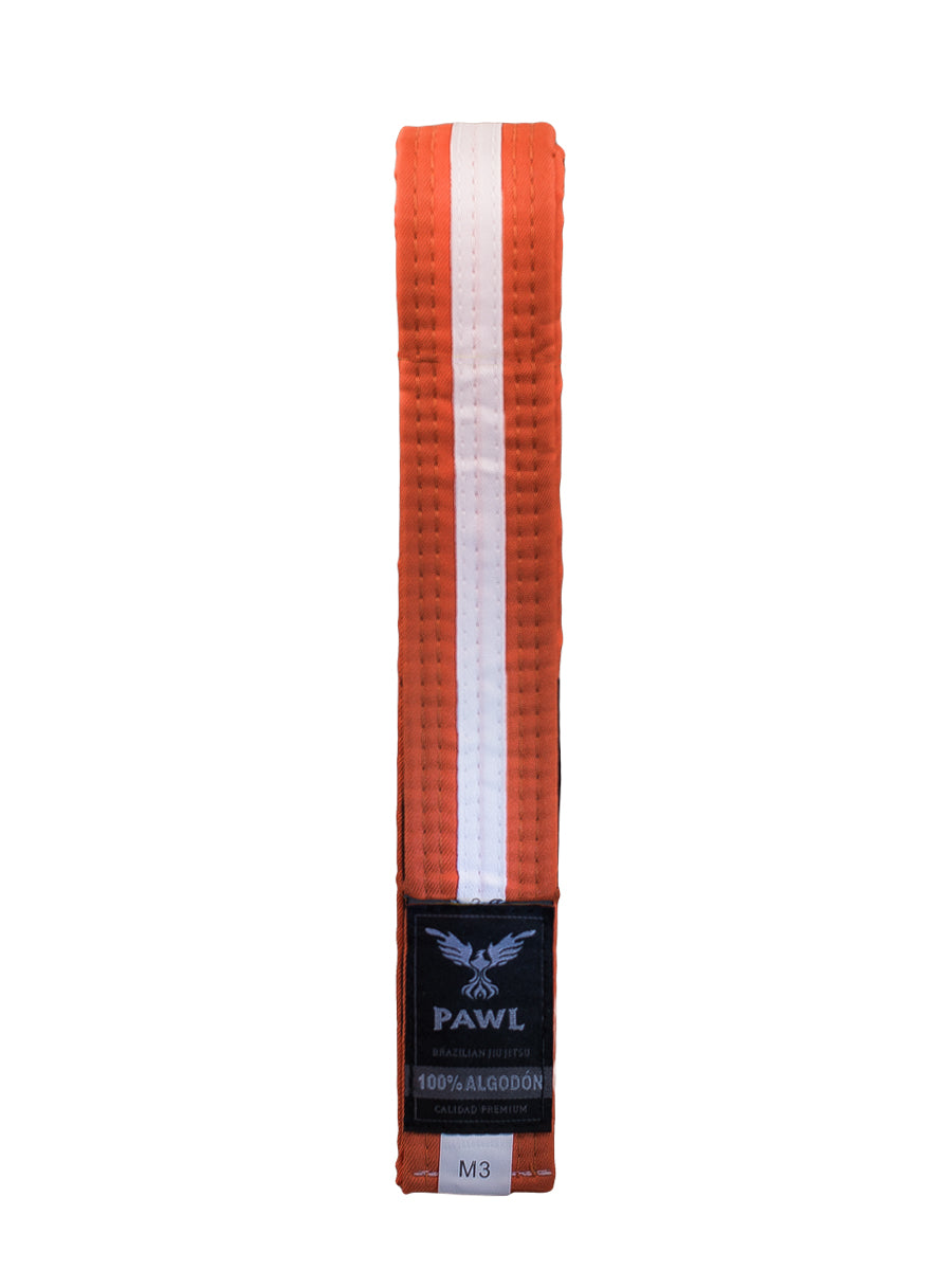 Cinturón Niño BJJ - Naranja/Blanco