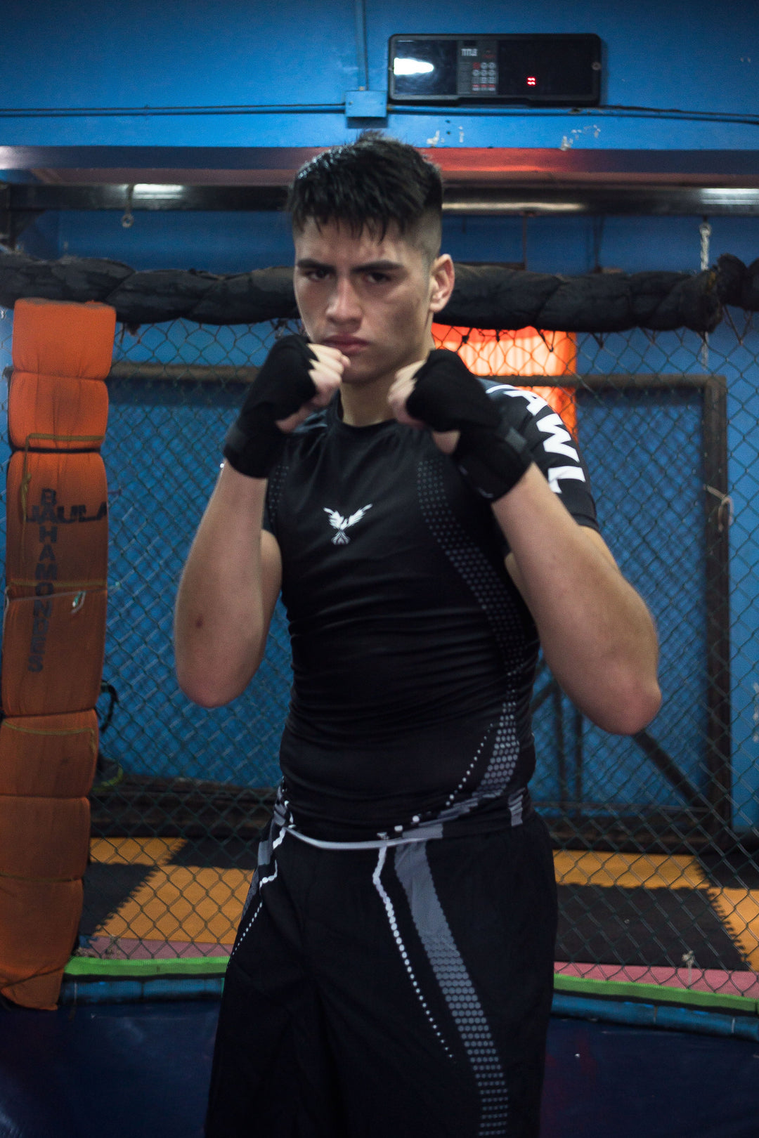 Entrenamiento de boxeo en gimnasio con equipamiento PAWL