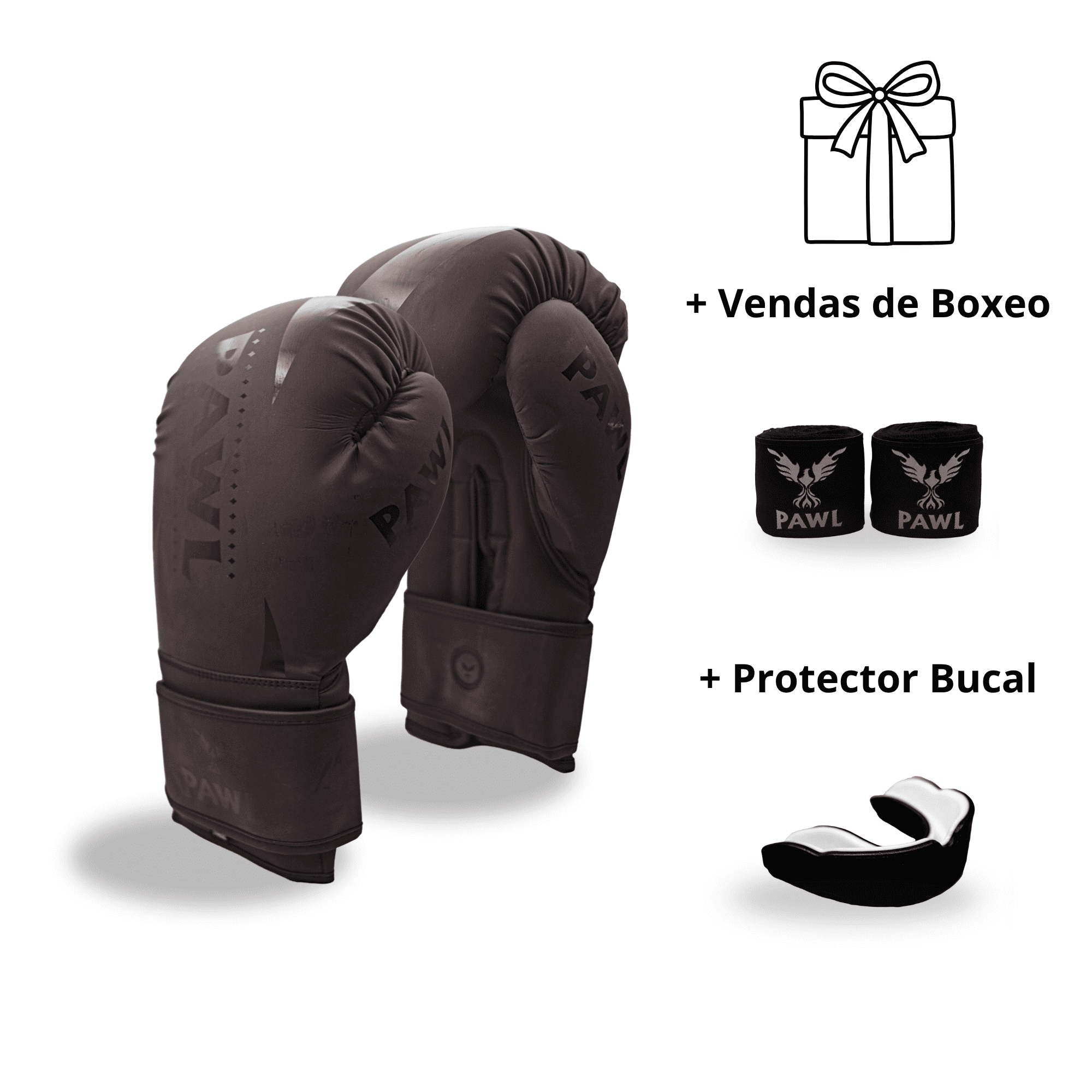Guantes de boxeo negros colección Apex, calidad premium para entrenamiento, sparring y competencia en Chile
