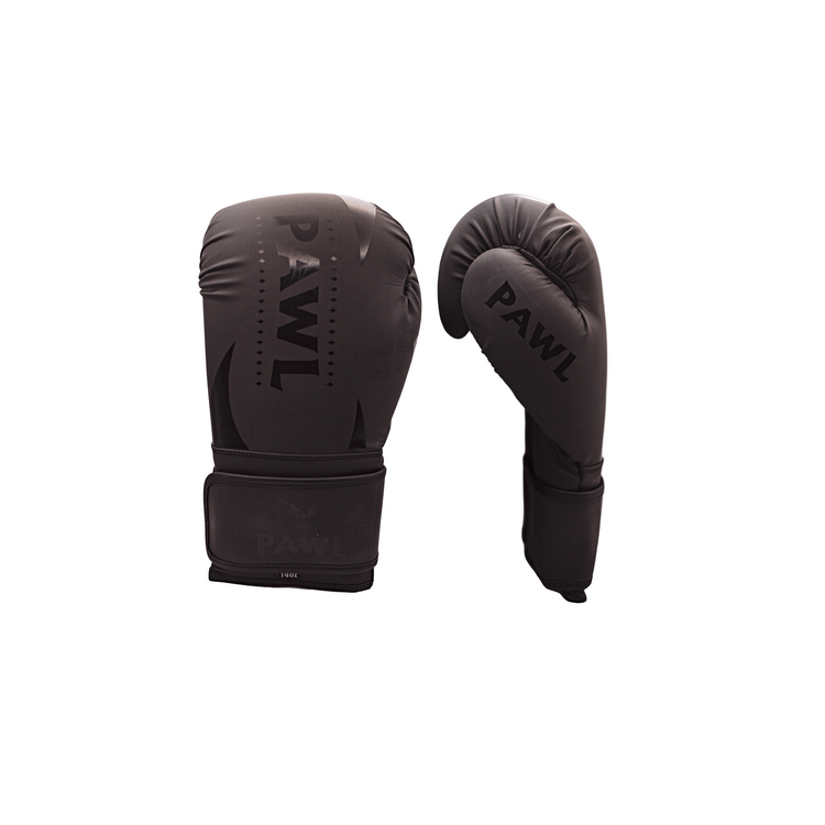 Guantes de boxeo negros acolchados para entrenamiento