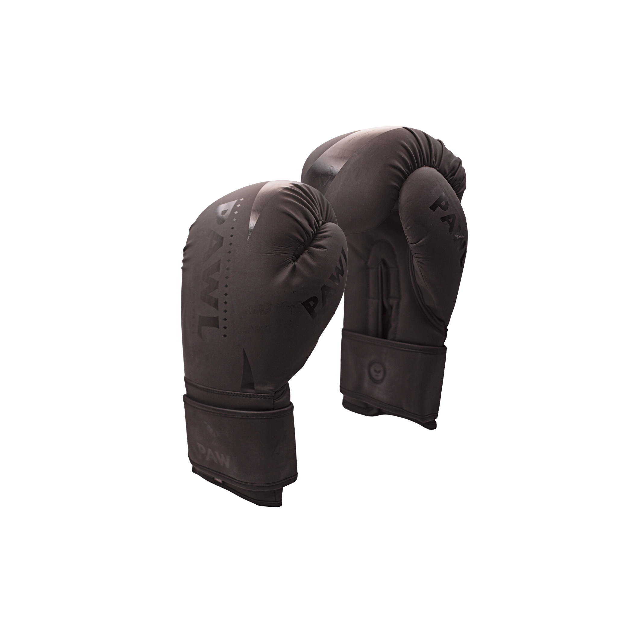 Guantes de boxeo negros vista lateral con acolchado reforzado