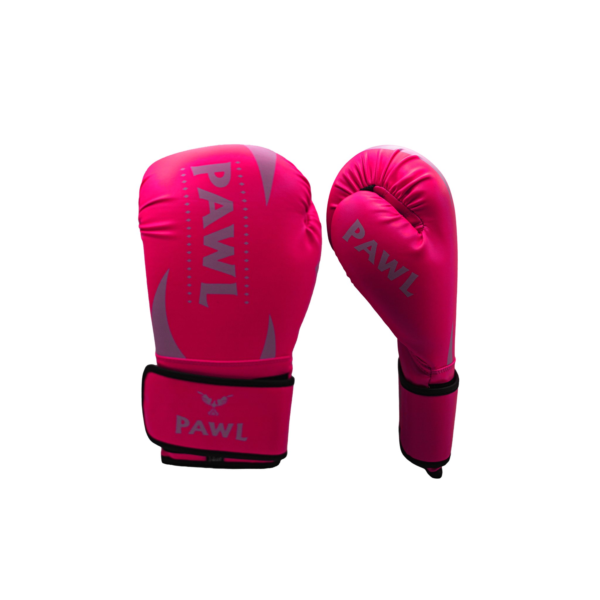 Detalle de guantes de boxeo rosados con costuras reforzadas