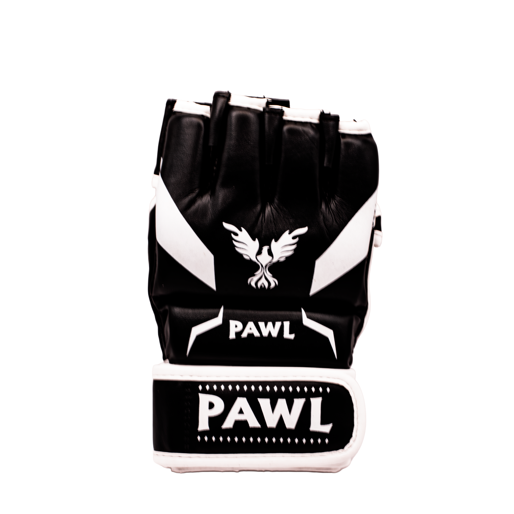 Guantillas MMA blancas vista lateral con ajuste de velcro