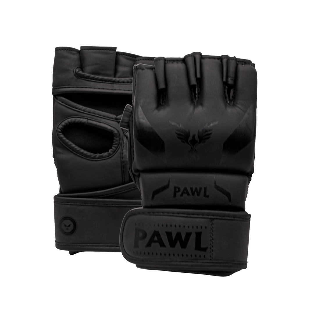 Guantillas MMA negras vista completa para entrenamiento