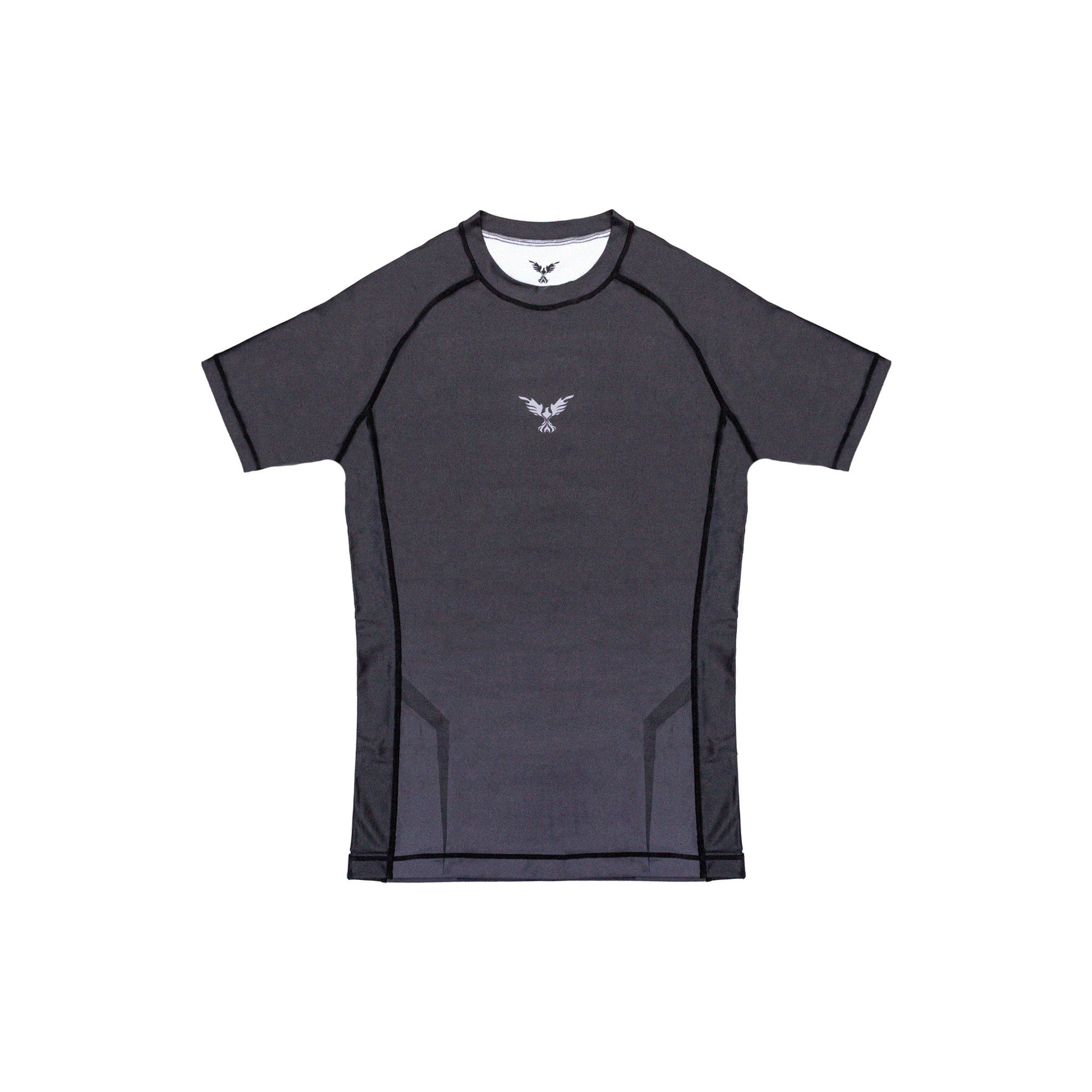 Rashguard Hero gris oscuro premium para No-Gi, grappling y MMA en Chile, máxima comodidad y rendimiento.