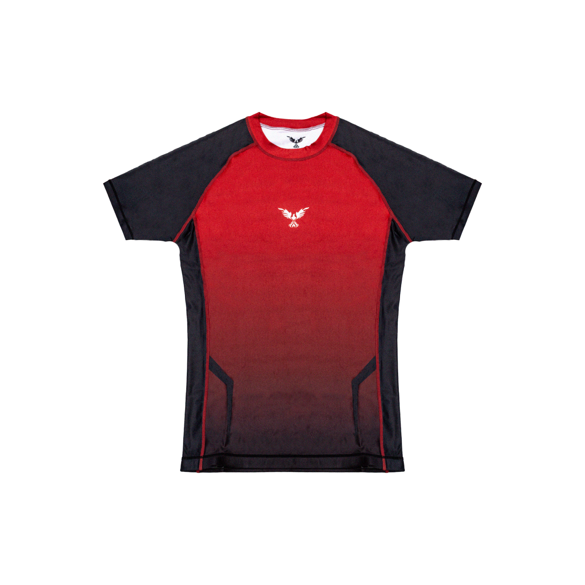 Rashguard Hero roja y negra para MMA y BJJ en Chile, compresión premium con secado rápido para entrenamiento y competencia.